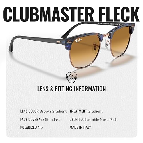 Ray-Ban RB3016 CLUBMASTER FLECK Square Shaped Sunglasses for Men & Women with Official RAYBAN Eyewear Kit4