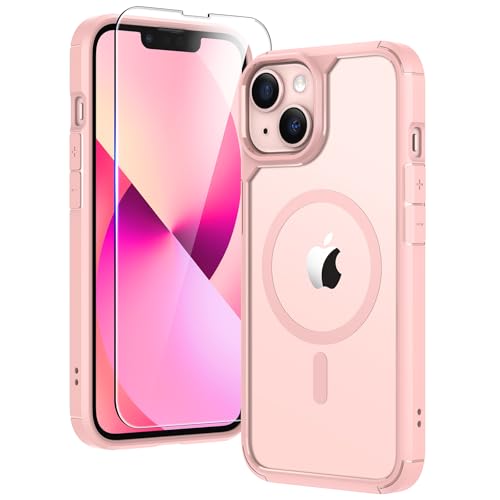 TAURI Funda Magnética para iPhone 13/14 6.1", Rosa
