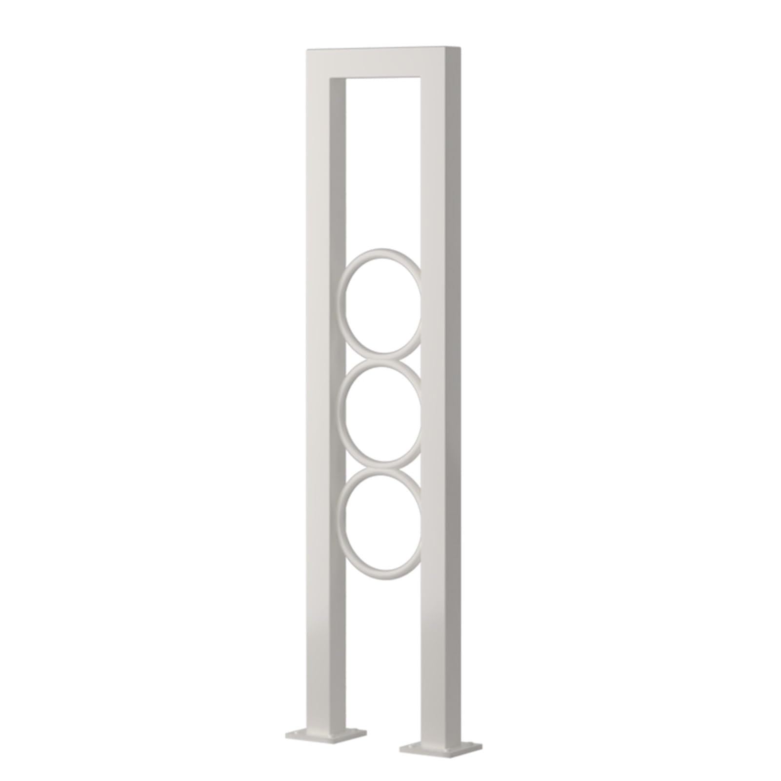Rambarde d'escalier en U élégante en fer forgé blanc de 20 x 105 cm