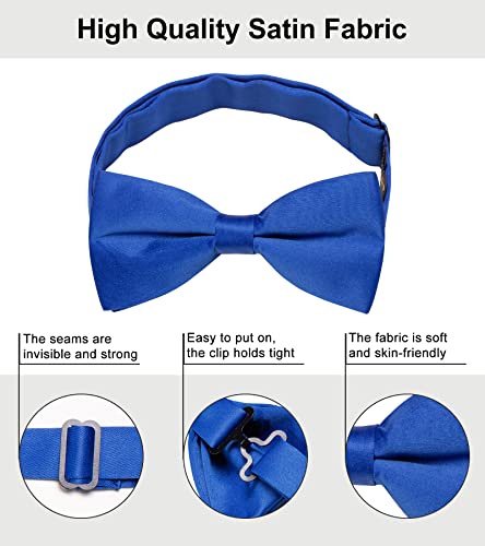 Image of YourTies Bow Ties for Men Pretied Bowties Solid Color Satin Bow Tie Formal Business Tuxedo Wedding Party Prom