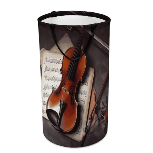 Panier à linge violon pliable grand volume avec revêtement imperméable - 2
