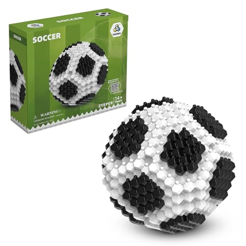 KADELE Fun Soccer Building Set 215PCS, Extremely Challenging STEM Building Blocks Decor for Adults Kids, Micro 3D Educational Toys for Boys Girls Ages 14 and Above