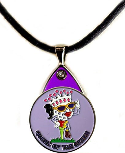 review Queen of The Green Golf Shoe Bag, Golf Ball Marker with Necklace, Golf Bag Tag