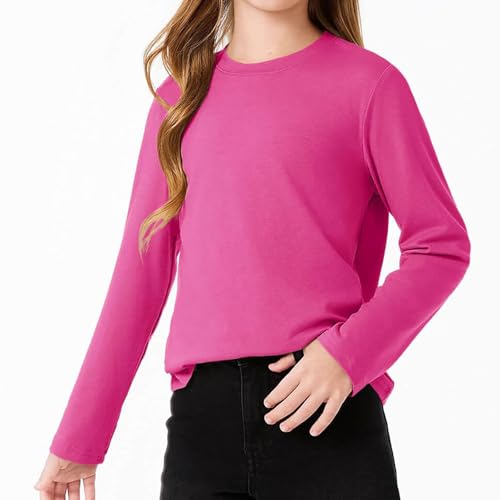 Toddler Soft Thick Crewneck Tee Tops Girls Comfort Basic Long Sleeve T-Shirt Unisex Cotton T-Shirt Top4
