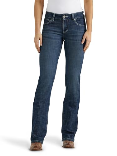 Best Jeans for Roper Boots: Find Your Perfect Fit 14 Wrangler Western Mid Rise Stretch Boot Cut Jean, Navy, 13W x 32L
