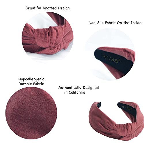Yetasi Dusty Rose Headband Is Chic. Velvet Knotted Headbands For Women Are Trendy. Velvet Headbands For Women Are Uniquely Made Of Non Slip Material For Your Comfort. Classy Dusty Rose Velvet Headband #TOP3
