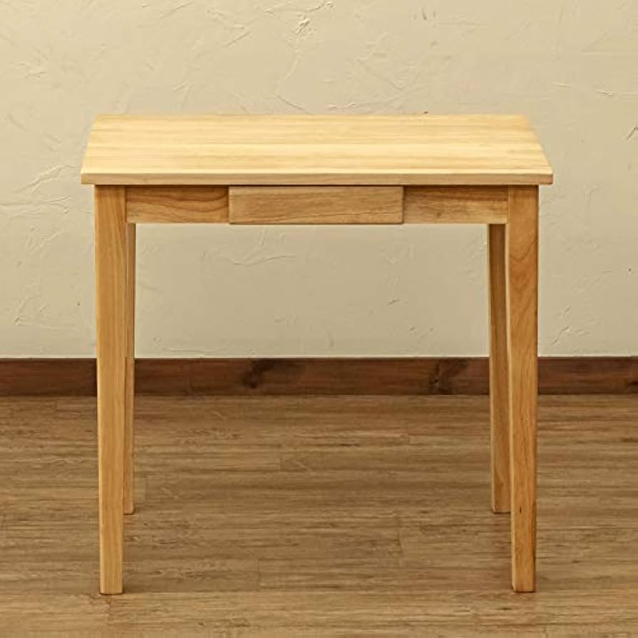木製テーブル　75×45 ナチュラル Amazon.co.jp: 引出し付きデスク テーブル ダイニング 天然木 75