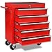 vidaXL Wózek narzędziowy/warsztatowy z 5 szufladami, czerwony