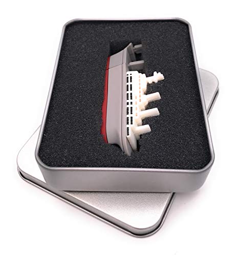Clé USB 64 Go bateau métal argenté Onwomania stockage externe USB 2.0 boîte cadeau