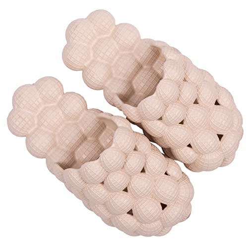 CYSTYL Womens Massager Slippers,Funny Lychee Bubble Soft Sandals Mens Breathable Slides for Bath Shower Bedroom Spa House Beach (12-13 Women/10-11 Men,Pink)