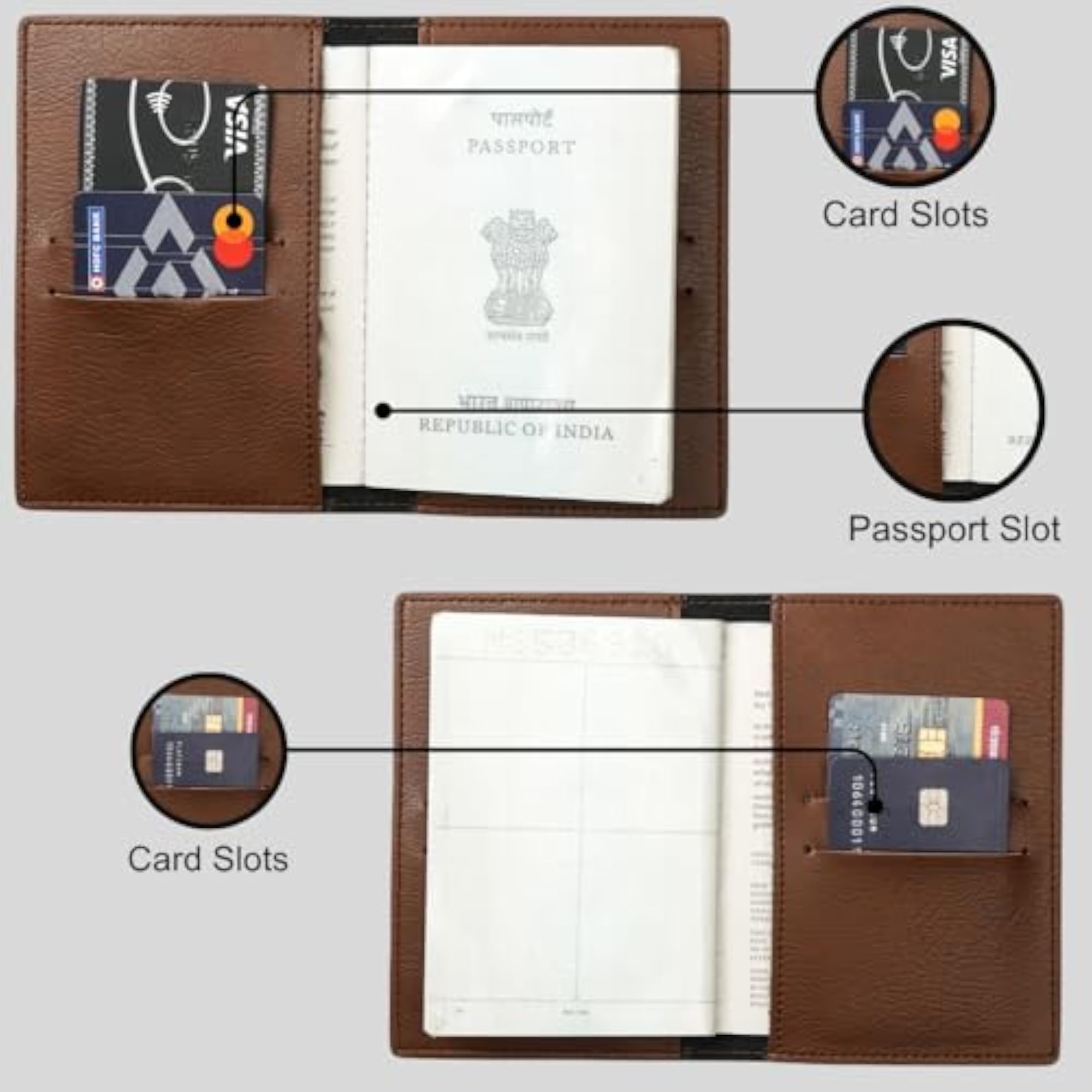 Personalized Leather Name Passport Cover with Travel Charm, Gift Idea