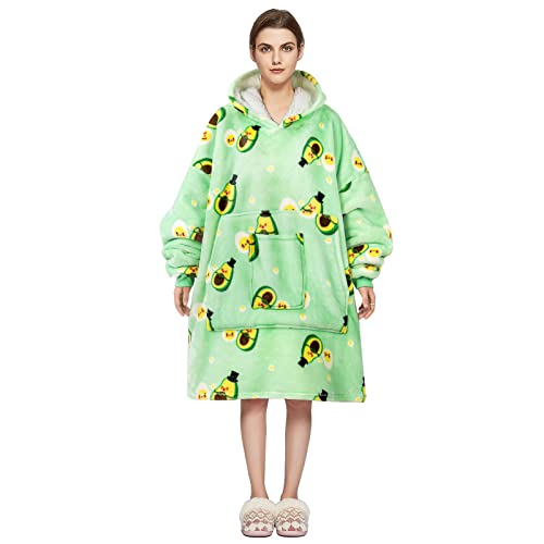 Hoodie Sweatshirt Decke, Übergroße Hoodie Decke Sherpa Hooded Blanket Super weich Kuschelpullover Für Damen Herren Cover
