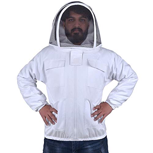 Jaqueta masculina profissional de apicultura com capuz de véu de esgrima, jaquetas de algodão premiu