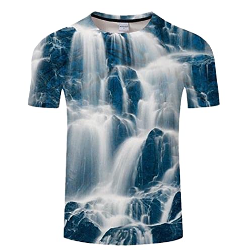 T-shirt flamme bleue 3D ample XXXXXL pour masquer les formes