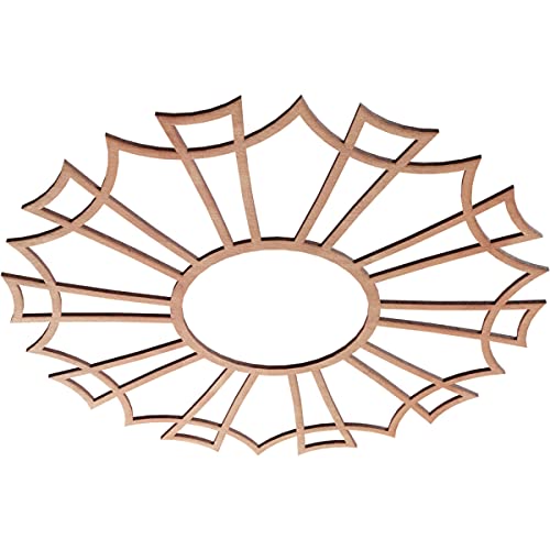 Image of Ekena Millwork 24 inchOD x 8 1 /2 inchID x 3 /8 inchT Augustus Wood Fretwork Pierced Ceiling Medallion, Cherry