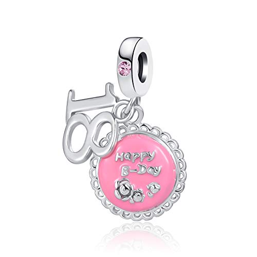 Colgante de flor rosa pastel para pulsera en fiestas de dulce 16 y 18
