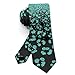 MZERSE Fashion Neckties Mens Shirt Uniform Skinny Tie for Business Holiday Necktie Turquoise Green Glitter Cheetah Leopard Print Black