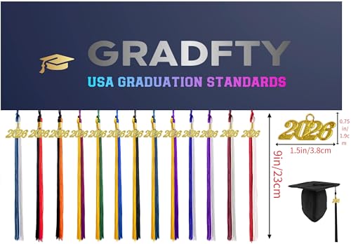Image of Blue and Gold Graduation Tassel 2026 for Grad Cap and Graduation Ceremony Accessory Decoration