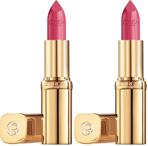 L'Oréal Paris Pflegender Lippenstift mit Satin Finish, Argan-Öl und Vitamin E, Color Riche Satin, Nr. 453 Rose Crème, 1 x 4,3 g (Packung mit 2)