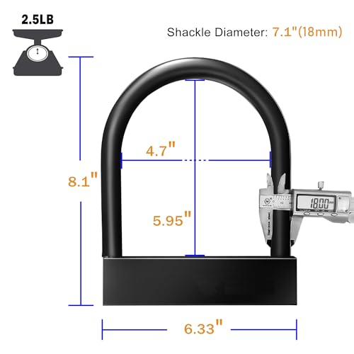 Alarme U lock de magasin noire et antivol robuste étanche - 6