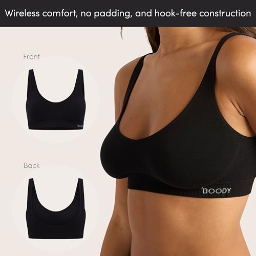 Image of Boody -Seamfree Crop Bra -Seamless Bralette -No Padding, Clips, Fastenings, Wires -Bamboo Viscose -Low-Medium Support Pull-On