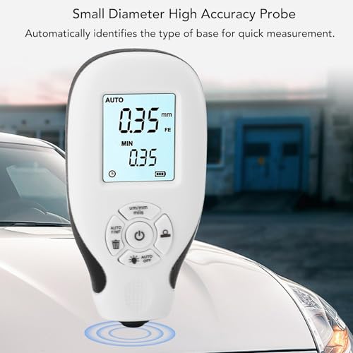 Image of Digital Coating Thickness Gauge with Backlit Display for Car Paint