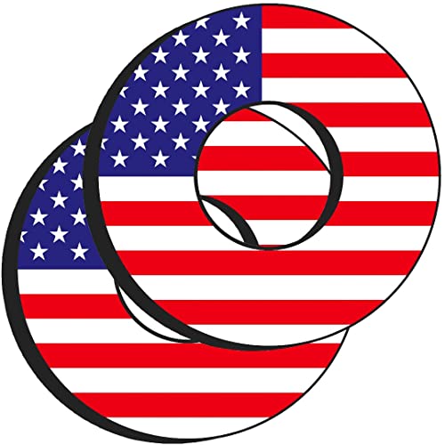 Image of Gripdonuts.com Premium Grip Donuts for Dirt Bike Motorcycle MX BMX - American Flag (2 Variations)