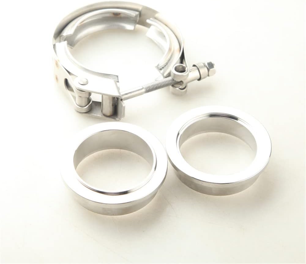 AdlerSpeed 2 Inch Stainless Steel Exhaust V-Band Clamp Quick Release with Stainless Steel Male/Female Flanges Kit
