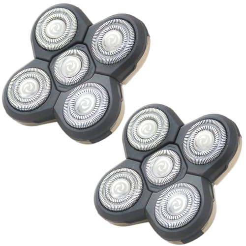 LINGSEE 2-Pack Electric Shaver Replacement Blades for Remington Balder Pro XR1600/XR7000/RX5/RX7, Men's Wet&Dry, Black, 5 Rotary Blades, Non-Rechargeable