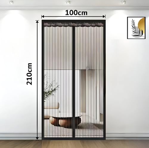 Image of Twolight Polyester Magnetic Mosquito Net for Door | Mosquito Curtain for All Door Types | Auto-Closing Insect Screen to Keep Mosquito Out (Black, Size-210 x 100 Cms)