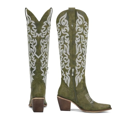 Image of wetkiss Women's Knee High Cowboy Boots
