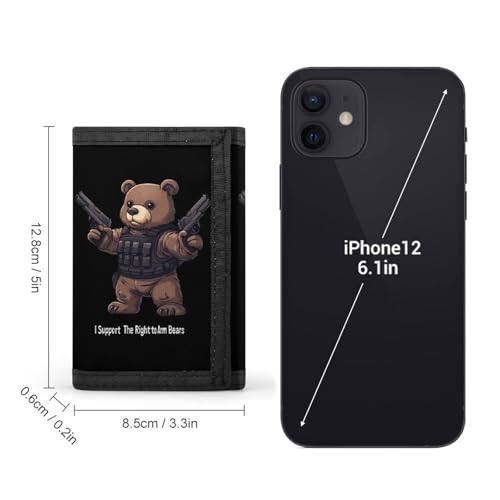 I Support The Right to Arm Bears Trifold Wallet Slim Credit Card Holder Minimalist Front Pocket Money Clip for Women Men2