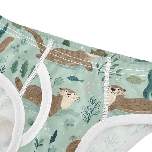 Wusikd Otters Swimming Boys' Underwear Cotton Boys Briefs Soft Toddler Underwear 2T4