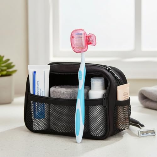 Image of Oblivion Toothbrush Holder - Plastic Anti-Bacterial Travel Protectors for Oral Care - Portable Brush Holder for Bathroom Wall, Trip & Travel - Multicolor Toothbrush Case Box & Cover (Set of 6)