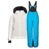 Killtec Damen Skianzug Set Größe 40 - Damen Skijacke Lin weiss und Damen Skihose Rhalia skylight blau mit 20000mm Wassersäule