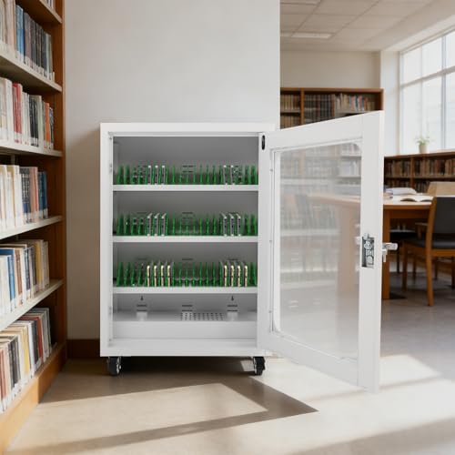 Image of 50 Device Cell Phone Charging Station, Rechargeable Cellphone Locker Storage Charging Station, Mobile Charging Cabinet for Cell Phone, USB Cell Phone Charging Cart with Lock