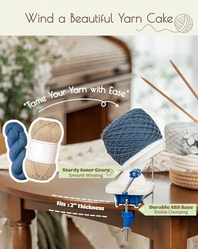 image for Adhafera Yarn Winder with Guide, Yarn Ball Winder for Crocheting, The 