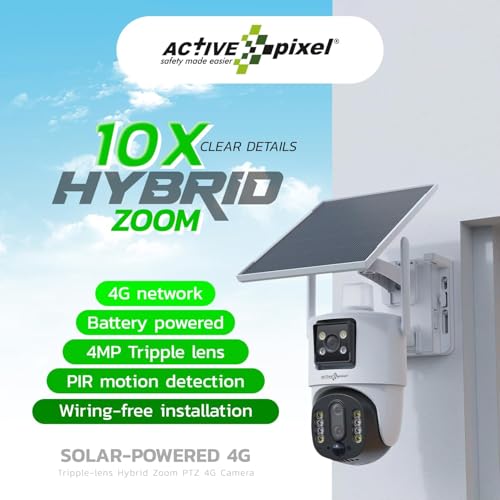 Image of Active Pixel 4MP | 4G SIM Card Based | IP Wireless CCTV Camera | Surveillance Outdoor (Dual Cam White)