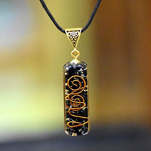 Orgone Pendant with Black Tourmaline Crystals and Healing Stones for Emf Protection - Healing Crystal necklace - Orgone Energy Generator Crystal Necklace for Women - Orgonite Pendant Necklace for Men