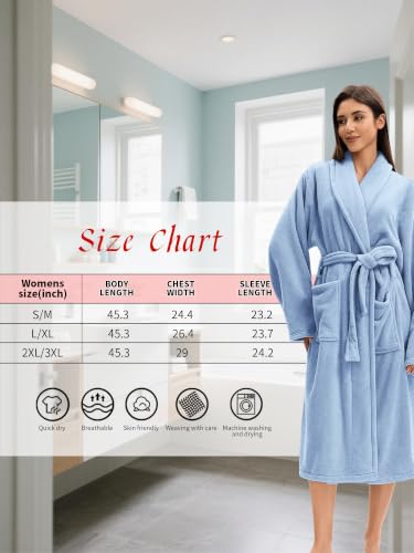 Image of Soft Robe For Women,Warm Plush Bath Robes Female,Spa Towel After Shower Lightweight Long Bathrobe