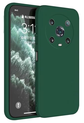 Topme Funda para Honor Magic4 Pro (6.81' Inches) Carcasa Caja Case Estuche, Funda Protectora de Piel de Silicona TPU - Verde Oscuro