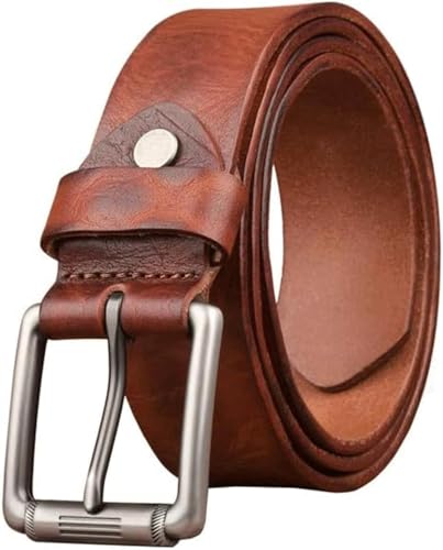 Sress Belts Buckle Belt Head Layer Pure Leather Men Belt Smooth Leather 105/110/115/120cm Soft Belt Casual Belts