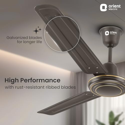 Image of Orient Electric Apex-FX 1200mm Ceiling Fan for Home| BEE 1 Star Rated Energy Efficient Fan| Rust Resistant | Strong and Powerful Motor | 2 Years Warranty by Orient | Smoke Brown - Pack of 1