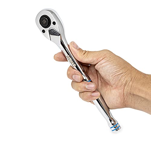 Neiko 03000A 100-Tooth Quick-Release Ratchet-Wrench Set, 1/4-Inch-, 3/8-Inch-, And 1/2-Inch-Drive Ratchets, 3.6-Degree Swing, Crmo Steel, 3-Piece Set #TOP4