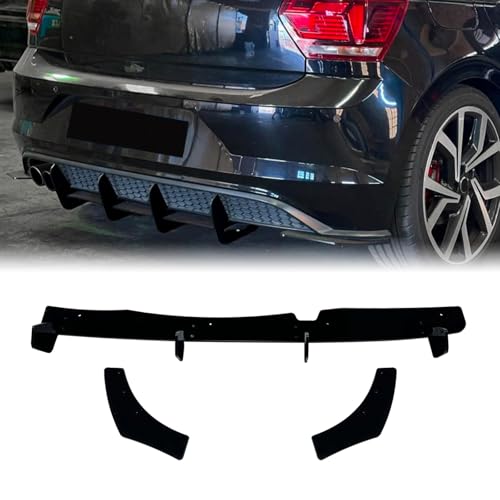 Rear Bumper Diffuser Lip Shark Fin Kit For Volkswagen Polo MK6 GTI 2018-2021
