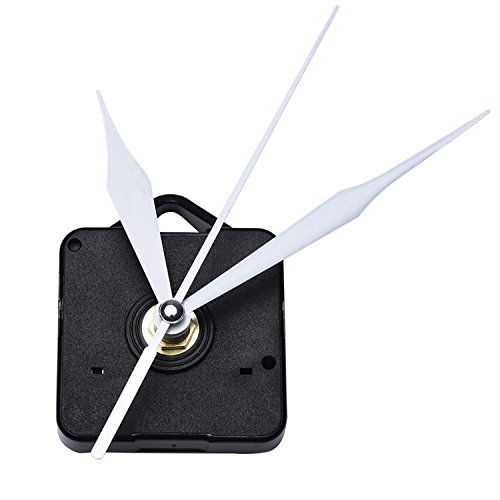 Mudder Quartz Clock Movement, 3 25 Inch Maximum Dial Thickness, 1 2 Inch Total Shaft Length (White)