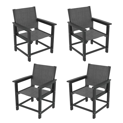 Image of Amopatio HDPE Outdoor Dining Chairs Set of 4