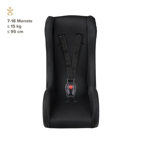 POLISPORT 8015000020 – Mini Pelican Allwetter-Babysitzverkleinerer mit 3-Punkt-Gurt für Anhänger, Kinderwagen, Sicher und Kompatibel für Kinder von 7 bis 18 Monaten, Schwarz