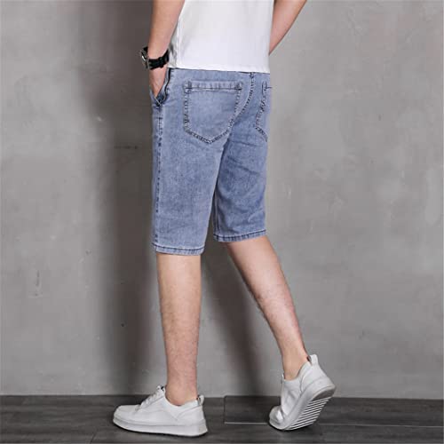 Short d'été classique pour homme KEHAIOO en coton stretch bleu clair