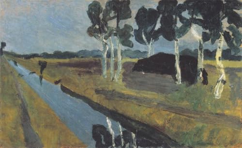 Tableau paysage gris Moorkanal par Paula Modersohn Becker, impression sur toile nordique 60x90cm